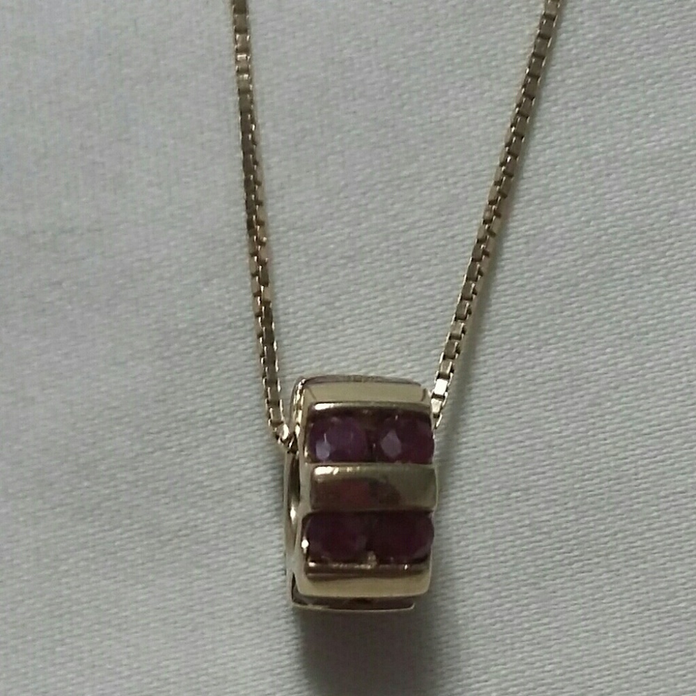 Genuine Ruby Wheel Necklace